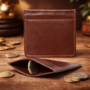ארנק מטבעות מעור איטלקי חום: Leather Coin Purse Made in Italy 8067
