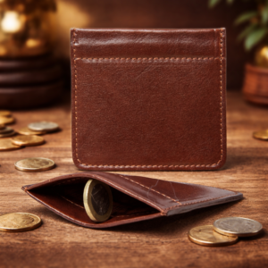 ארנק מטבעות מעור איטלקי חום – Leather Coin Purse Made in Italy 8067